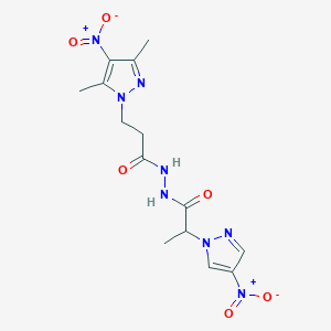 N-[3-(3,5-DIMETHYL-4-NITRO-1H-PYRAZOL-1-YL)PROPANOYL]-2-(4-NITRO-1H-PYRAZOL-1-YL)PROPANOHYDRAZIDE