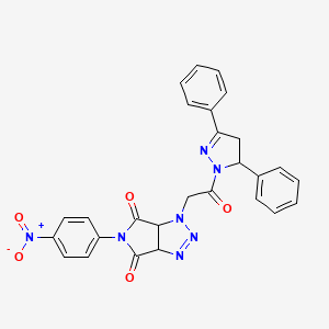 1-[2-(3,5-diphenyl-4,5-dihydro-1H-pyrazol-1-yl)-2-oxoethyl]-5-(4-nitrophenyl)-3a,6a-dihydropyrrolo[3,4-d][1,2,3]triazole-4,6(1H,5H)-dione