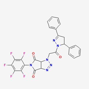 1-[2-(3,5-DIPHENYL-4,5-DIHYDRO-1H-PYRAZOL-1-YL)-2-OXOETHYL]-5-(2,3,4,5,6-PENTAFLUOROPHENYL)-3A,6A-DIHYDROPYRROLO[3,4-D][1,2,3]TRIAZOLE-4,6(1H,5H)-DIONE