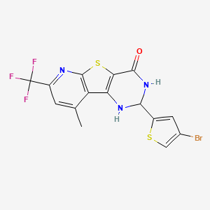 4-(4-bromothiophen-2-yl)-13-methyl-11-(trifluoromethyl)-8-thia-3,5,10-triazatricyclo[7.4.0.02,7]trideca-1(9),2(7),10,12-tetraen-6-one