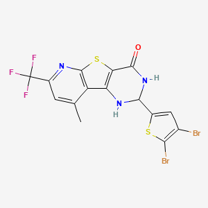 molecular formula C15H8Br2F3N3OS2 B4344645 4-(4,5-dibromothiophen-2-yl)-13-methyl-11-(trifluoromethyl)-8-thia-3,5,10-triazatricyclo[7.4.0.02,7]trideca-1(9),2(7),10,12-tetraen-6-one 