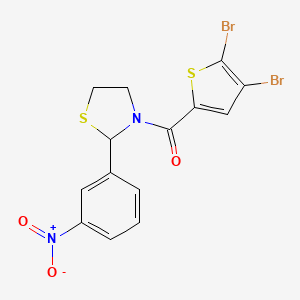 (4,5-DIBROMO-2-THIENYL)[2-(3-NITROPHENYL)-1,3-THIAZOLAN-3-YL]METHANONE