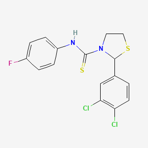 2-(3,4-dichlorophenyl)-N-(4-fluorophenyl)-1,3-thiazolidine-3-carbothioamide