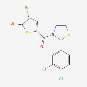 (4,5-DIBROMO-2-THIENYL)[2-(3,4-DICHLOROPHENYL)-1,3-THIAZOLAN-3-YL]METHANONE