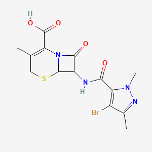 molecular formula C14H15BrN4O4S B4344688 7-{[(4-bromo-1,3-dimethyl-1H-pyrazol-5-yl)carbonyl]amino}-3-methyl-8-oxo-5-thia-1-azabicyclo[4.2.0]oct-2-ene-2-carboxylic acid 