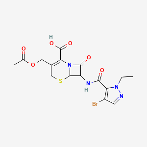 3-[(acetyloxy)methyl]-7-{[(4-bromo-1-ethyl-1H-pyrazol-5-yl)carbonyl]amino}-8-oxo-5-thia-1-azabicyclo[4.2.0]oct-2-ene-2-carboxylic acid