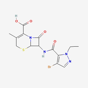 7-{[(4-bromo-1-ethyl-1H-pyrazol-5-yl)carbonyl]amino}-3-methyl-8-oxo-5-thia-1-azabicyclo[4.2.0]oct-2-ene-2-carboxylic acid