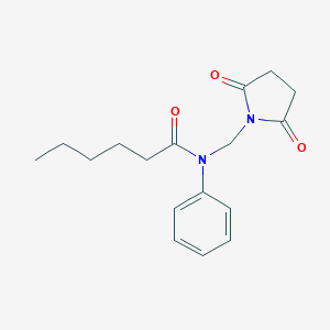 molecular formula C17H22N2O3 B434471 N-[(2,5-dioxopyrrolidin-1-yl)methyl]-N-phenylhexanamide CAS No. 352643-98-2