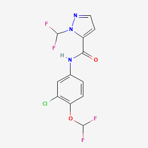 molecular formula C12H8ClF4N3O2 B4344730 N-[3-chloro-4-(difluoromethoxy)phenyl]-1-(difluoromethyl)-1H-pyrazole-5-carboxamide 