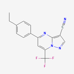 molecular formula C16H11F3N4 B4344756 5-(4-ETHYLPHENYL)-7-(TRIFLUOROMETHYL)PYRAZOLO[1,5-A]PYRIMIDIN-3-YL CYANIDE 