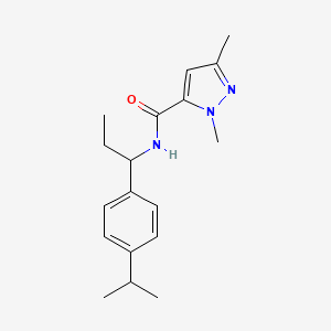 N-[1-(4-isopropylphenyl)propyl]-1,3-dimethyl-1H-pyrazole-5-carboxamide