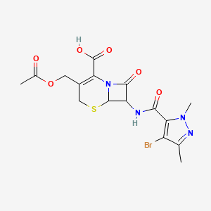 molecular formula C16H17BrN4O6S B4344810 3-[(acetyloxy)methyl]-7-{[(4-bromo-1,3-dimethyl-1H-pyrazol-5-yl)carbonyl]amino}-8-oxo-5-thia-1-azabicyclo[4.2.0]oct-2-ene-2-carboxylic acid 