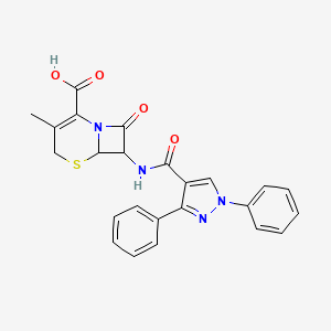 7-{[(1,3-diphenyl-1H-pyrazol-4-yl)carbonyl]amino}-3-methyl-8-oxo-5-thia-1-azabicyclo[4.2.0]oct-2-ene-2-carboxylic acid