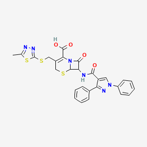 7-{[(1,3-diphenyl-1H-pyrazol-4-yl)carbonyl]amino}-3-{[(5-methyl-1,3,4-thiadiazol-2-yl)thio]methyl}-8-oxo-5-thia-1-azabicyclo[4.2.0]oct-2-ene-2-carboxylic acid