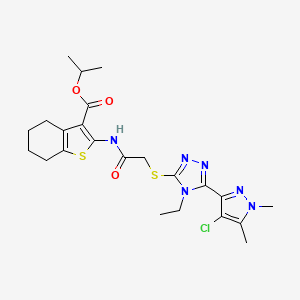 ISOPROPYL 2-[(2-{[5-(4-CHLORO-1,5-DIMETHYL-1H-PYRAZOL-3-YL)-4-ETHYL-4H-1,2,4-TRIAZOL-3-YL]SULFANYL}ACETYL)AMINO]-4,5,6,7-TETRAHYDRO-1-BENZOTHIOPHENE-3-CARBOXYLATE