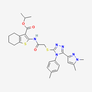 isopropyl 2-[({[5-(1,5-dimethyl-1H-pyrazol-3-yl)-4-(4-methylphenyl)-4H-1,2,4-triazol-3-yl]thio}acetyl)amino]-4,5,6,7-tetrahydro-1-benzothiophene-3-carboxylate