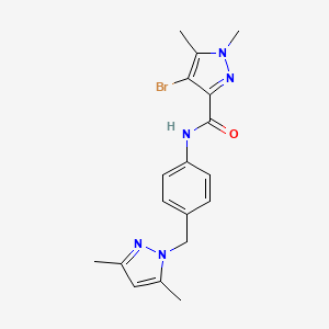 4-bromo-N-{4-[(3,5-dimethyl-1H-pyrazol-1-yl)methyl]phenyl}-1,5-dimethyl-1H-pyrazole-3-carboxamide