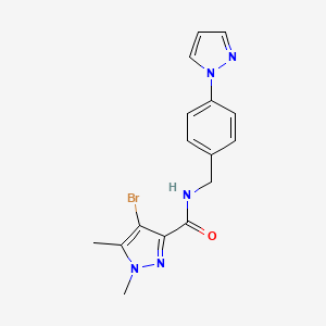 4-bromo-1,5-dimethyl-N-[4-(1H-pyrazol-1-yl)benzyl]-1H-pyrazole-3-carboxamide