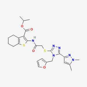 ISOPROPYL 2-[(2-{[5-(1,5-DIMETHYL-1H-PYRAZOL-3-YL)-4-(2-FURYLMETHYL)-4H-1,2,4-TRIAZOL-3-YL]SULFANYL}ACETYL)AMINO]-4,5,6,7-TETRAHYDRO-1-BENZOTHIOPHENE-3-CARBOXYLATE