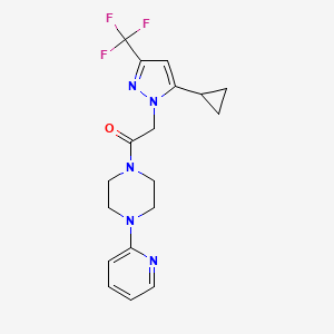 2-[5-CYCLOPROPYL-3-(TRIFLUOROMETHYL)-1H-PYRAZOL-1-YL]-1-[4-(2-PYRIDYL)PIPERAZINO]-1-ETHANONE