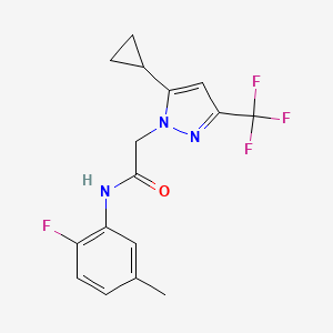 2-[5-cyclopropyl-3-(trifluoromethyl)-1H-pyrazol-1-yl]-N-(2-fluoro-5-methylphenyl)acetamide