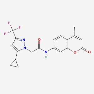 2-[5-cyclopropyl-3-(trifluoromethyl)-1H-pyrazol-1-yl]-N-(4-methyl-2-oxo-2H-chromen-7-yl)acetamide