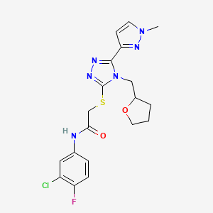 molecular formula C19H20ClFN6O2S B4345051 N-(3-CHLORO-4-FLUOROPHENYL)-2-{[5-(1-METHYL-1H-PYRAZOL-3-YL)-4-(TETRAHYDRO-2-FURANYLMETHYL)-4H-1,2,4-TRIAZOL-3-YL]SULFANYL}ACETAMIDE 