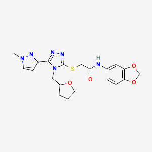 N-(1,3-BENZODIOXOL-5-YL)-2-{[5-(1-METHYL-1H-PYRAZOL-3-YL)-4-(TETRAHYDRO-2-FURANYLMETHYL)-4H-1,2,4-TRIAZOL-3-YL]SULFANYL}ACETAMIDE