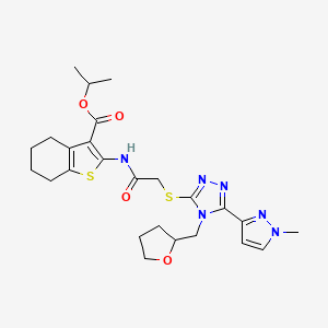 ISOPROPYL 2-[(2-{[5-(1-METHYL-1H-PYRAZOL-3-YL)-4-(TETRAHYDRO-2-FURANYLMETHYL)-4H-1,2,4-TRIAZOL-3-YL]SULFANYL}ACETYL)AMINO]-4,5,6,7-TETRAHYDRO-1-BENZOTHIOPHENE-3-CARBOXYLATE