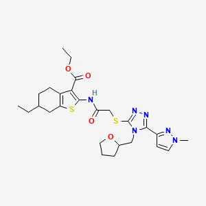 ETHYL 6-ETHYL-2-[(2-{[5-(1-METHYL-1H-PYRAZOL-3-YL)-4-(TETRAHYDRO-2-FURANYLMETHYL)-4H-1,2,4-TRIAZOL-3-YL]SULFANYL}ACETYL)AMINO]-4,5,6,7-TETRAHYDRO-1-BENZOTHIOPHENE-3-CARBOXYLATE