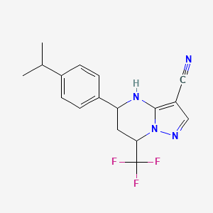 5-(4-ISOPROPYLPHENYL)-7-(TRIFLUOROMETHYL)-4,5,6,7-TETRAHYDROPYRAZOLO[1,5-A]PYRIMIDIN-3-YL CYANIDE