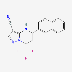 5-(Naphthalen-2-yl)-7-(trifluoromethyl)-4,5,6,7-tetrahydropyrazolo[1,5-a]pyrimidine-3-carbonitrile