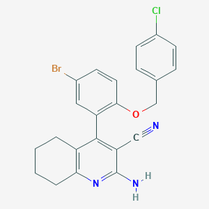 2-amino-4-{5-bromo-2-[(4-chlorobenzyl)oxy]phenyl}-5,6,7,8-tetrahydro-3-quinolinecarbonitrile