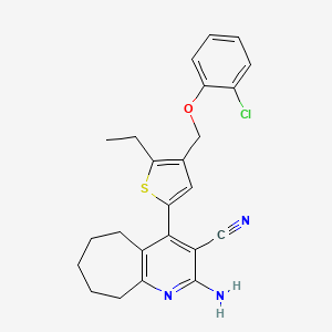 2-AMINO-4-{4-[(2-CHLOROPHENOXY)METHYL]-5-ETHYL-2-THIENYL}-6,7,8,9-TETRAHYDRO-5H-CYCLOHEPTA[B]PYRIDIN-3-YL CYANIDE