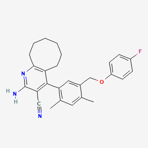 2-AMINO-4-{5-[(4-FLUOROPHENOXY)METHYL]-2,4-DIMETHYLPHENYL}-5H,6H,7H,8H,9H,10H-CYCLOOCTA[B]PYRIDINE-3-CARBONITRILE