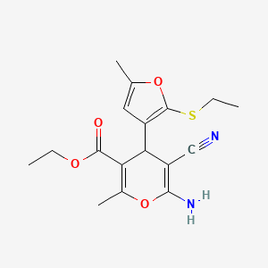 ETHYL 6-AMINO-5-CYANO-4-[2-(ETHYLSULFANYL)-5-METHYL-3-FURYL]-2-METHYL-4H-PYRAN-3-CARBOXYLATE