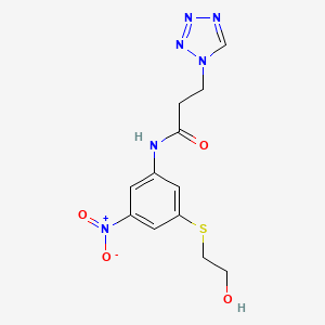 N-{3-[(2-HYDROXYETHYL)SULFANYL]-5-NITROPHENYL}-3-(1H-1,2,3,4-TETRAAZOL-1-YL)PROPANAMIDE