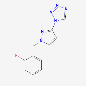 molecular formula C11H9FN6 B4345190 1-[1-(2-FLUOROBENZYL)-1H-PYRAZOL-3-YL]-1H-1,2,3,4-TETRAAZOLE 