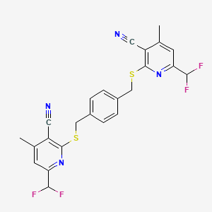 2-{[4-({[3-CYANO-6-(DIFLUOROMETHYL)-4-METHYL-2-PYRIDYL]SULFANYL}METHYL)BENZYL]SULFANYL}-6-(DIFLUOROMETHYL)-4-METHYL-3-PYRIDYL CYANIDE