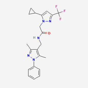 2-[5-cyclopropyl-3-(trifluoromethyl)-1H-pyrazol-1-yl]-N-[(3,5-dimethyl-1-phenyl-1H-pyrazol-4-yl)methyl]acetamide