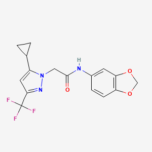 N-(1,3-benzodioxol-5-yl)-2-[5-cyclopropyl-3-(trifluoromethyl)-1H-pyrazol-1-yl]acetamide