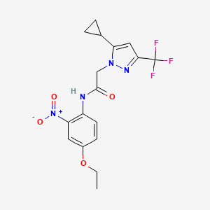 2-[5-cyclopropyl-3-(trifluoromethyl)-1H-pyrazol-1-yl]-N-(4-ethoxy-2-nitrophenyl)acetamide