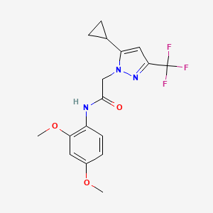 2-[5-cyclopropyl-3-(trifluoromethyl)-1H-pyrazol-1-yl]-N-(2,4-dimethoxyphenyl)acetamide