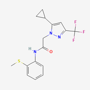 2-[5-cyclopropyl-3-(trifluoromethyl)-1H-pyrazol-1-yl]-N-[2-(methylsulfanyl)phenyl]acetamide