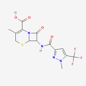 3-methyl-7-({[1-methyl-5-(trifluoromethyl)-1H-pyrazol-3-yl]carbonyl}amino)-8-oxo-5-thia-1-azabicyclo[4.2.0]oct-2-ene-2-carboxylic acid