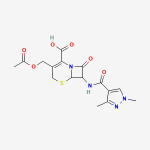 3-[(acetyloxy)methyl]-7-{[(1,3-dimethyl-1H-pyrazol-4-yl)carbonyl]amino}-8-oxo-5-thia-1-azabicyclo[4.2.0]oct-2-ene-2-carboxylic acid