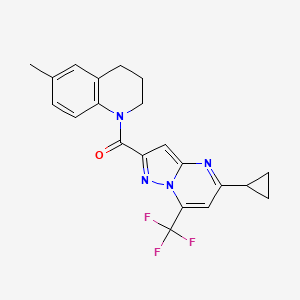 [5-CYCLOPROPYL-7-(TRIFLUOROMETHYL)PYRAZOLO[1,5-A]PYRIMIDIN-2-YL][6-METHYL-3,4-DIHYDRO-1(2H)-QUINOLINYL]METHANONE