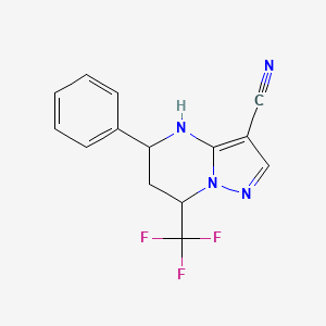 5-PHENYL-7-(TRIFLUOROMETHYL)-4,5,6,7-TETRAHYDROPYRAZOLO[1,5-A]PYRIMIDIN-3-YL CYANIDE