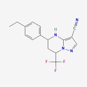 5-(4-ethylphenyl)-7-(trifluoromethyl)-4,5,6,7-tetrahydropyrazolo[1,5-a]pyrimidine-3-carbonitrile