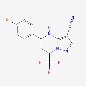 5-(4-BROMOPHENYL)-7-(TRIFLUOROMETHYL)-4,5,6,7-TETRAHYDROPYRAZOLO[1,5-A]PYRIMIDIN-3-YL CYANIDE